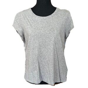 Women's Joie Light Gray Cotton Short Sleeve Tee | Large